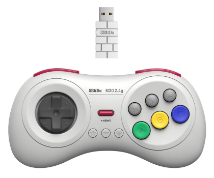 Akcesoria do konsol 8BitDo M30 2.4G Wireless Pad White RET00367